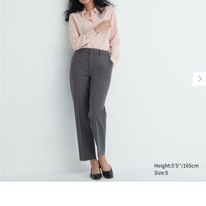 Uniqlo Womens Size M Smart Ankle Trouser Navy
Blue Windowpane